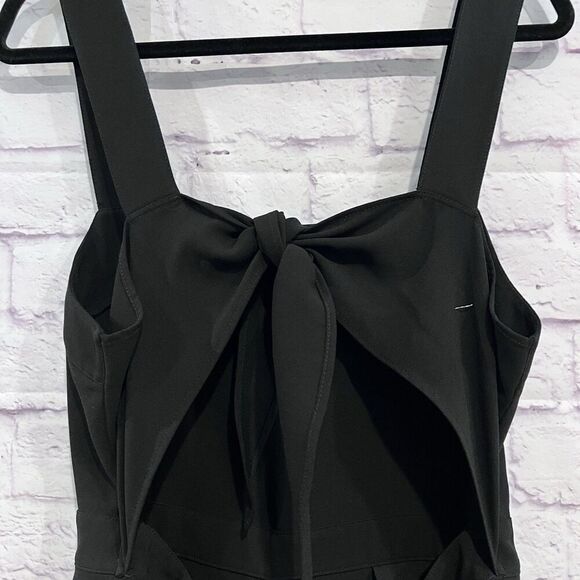 Madewell Womens Size 12 Apron Bow Back Jumpsuit Wide Leg Black Relaxed Fit - Picture 6 of 15